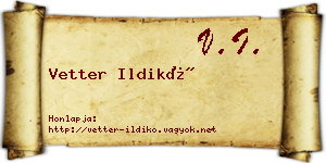 Vetter Ildikó névjegykártya