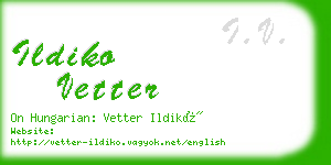 ildiko vetter business card